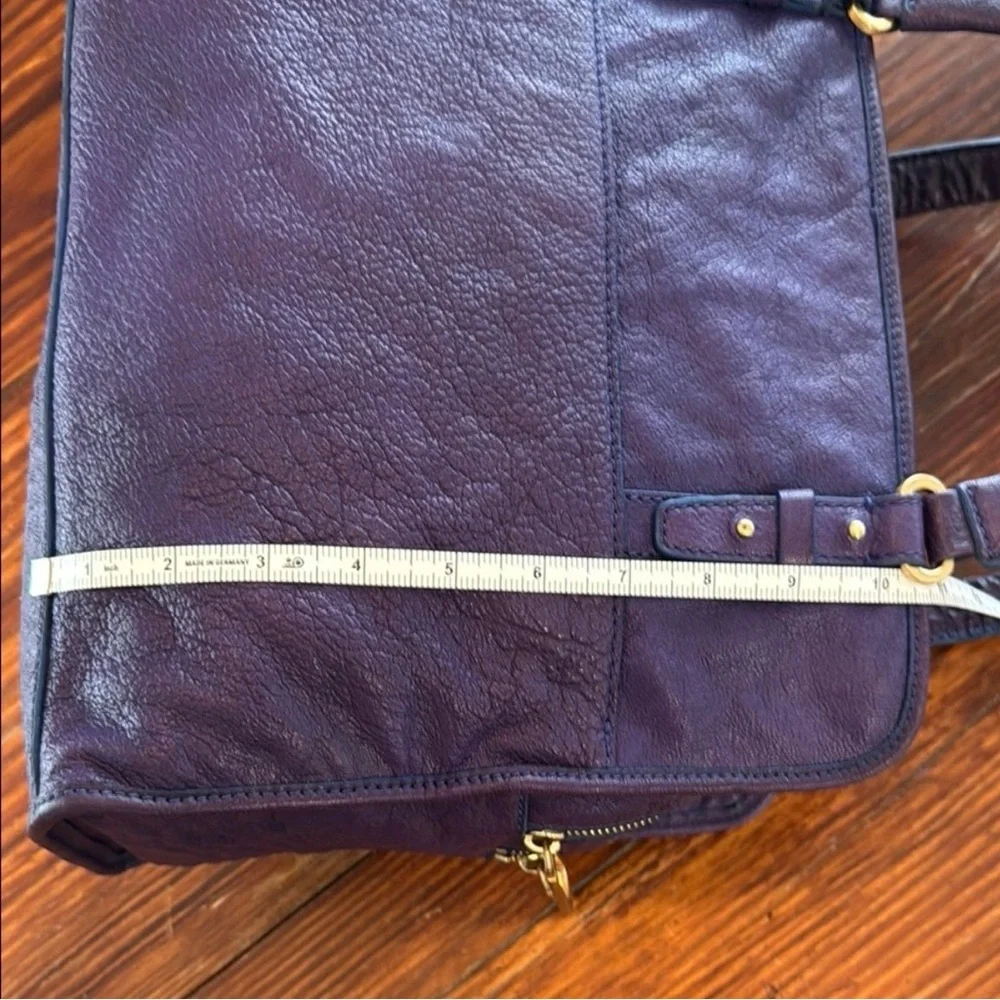 T. Tahari Purple Leather Satchel Handbag Vintage EUC